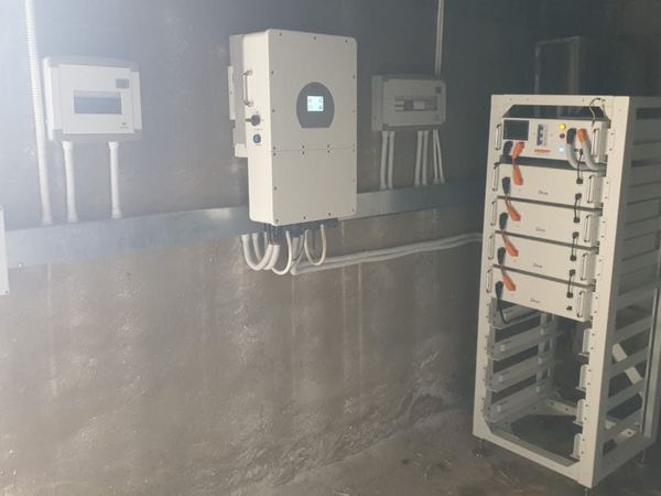 Inverter beside the battery rack