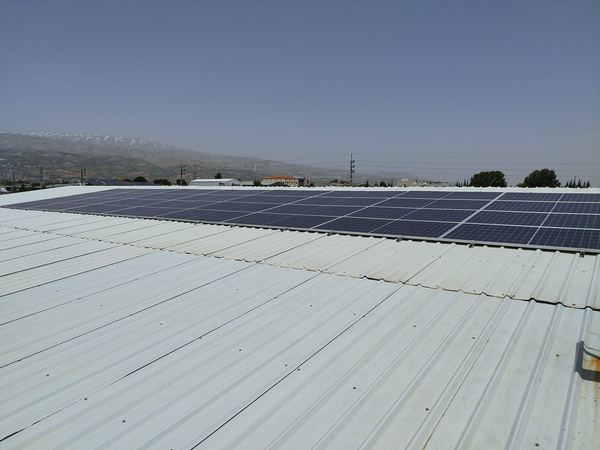 Panels on the metal sheet roof