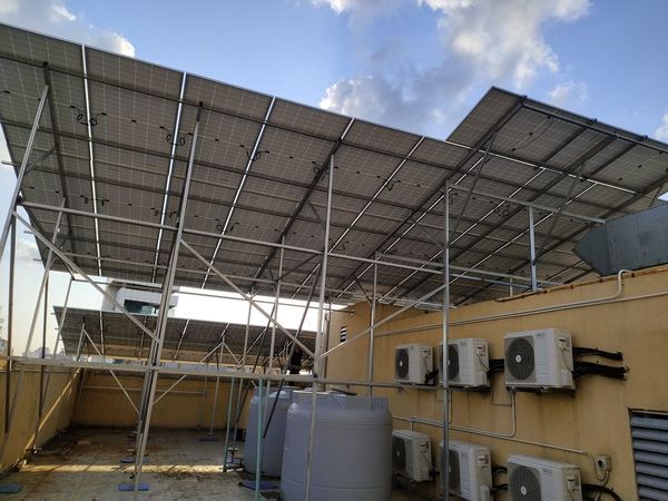 Array above the rooftop units