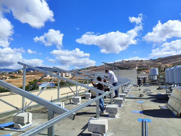 Our team fixing the frames
